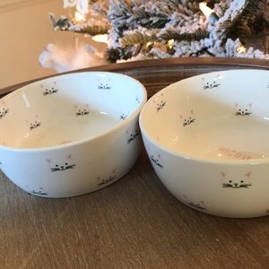 Teacup’s Diner Ceramic Cat Food and Water Bowls